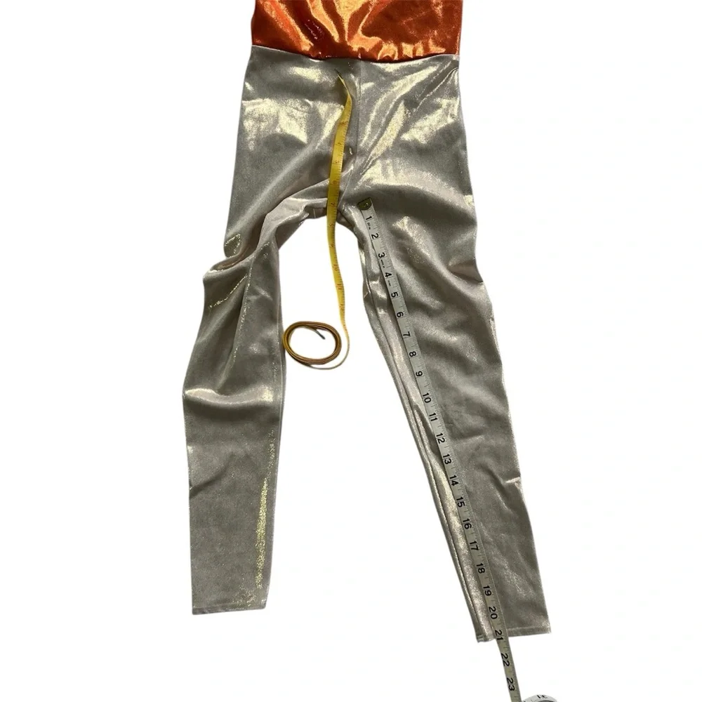 KIZZI DANCEWEAR Girl’s‎ Youth Unitard Burnt Orange & Champagne Metallic Sheen YL